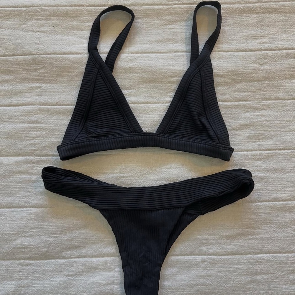 Indah Swim Black Ribbed
